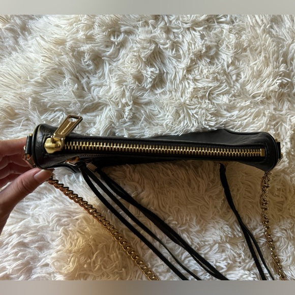 Rebecca Minkoff Crossbody Black Leather Bag with Gold Tone Hardware - Picture 12 of 14